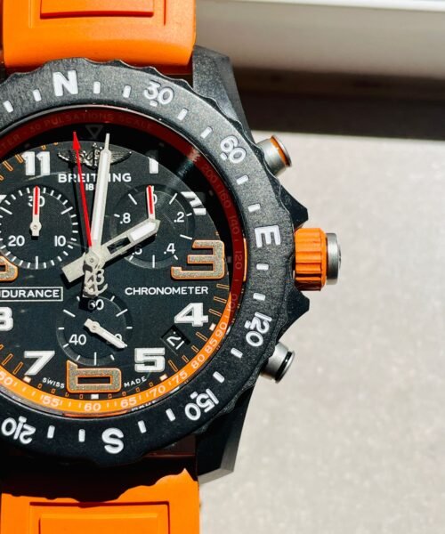 Endurance pro OGF 44mm Black dial orange Rubber Strap quartz movement - Image 6