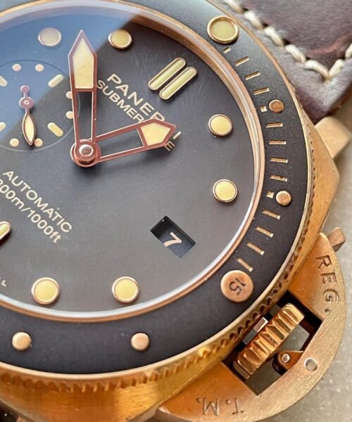 PAM968 V Bronzo VSF Best Edition Brown Ceramic Bezel and Dial on Brown Calfskin Strap P.9010 - Image 7