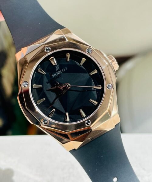 Big BangClassic Fusion Orlinski RG APSF 1:1 Best Edtion Facetd Black Dial on Black Rubber Strap A2892 to HUB1100 - Image 10