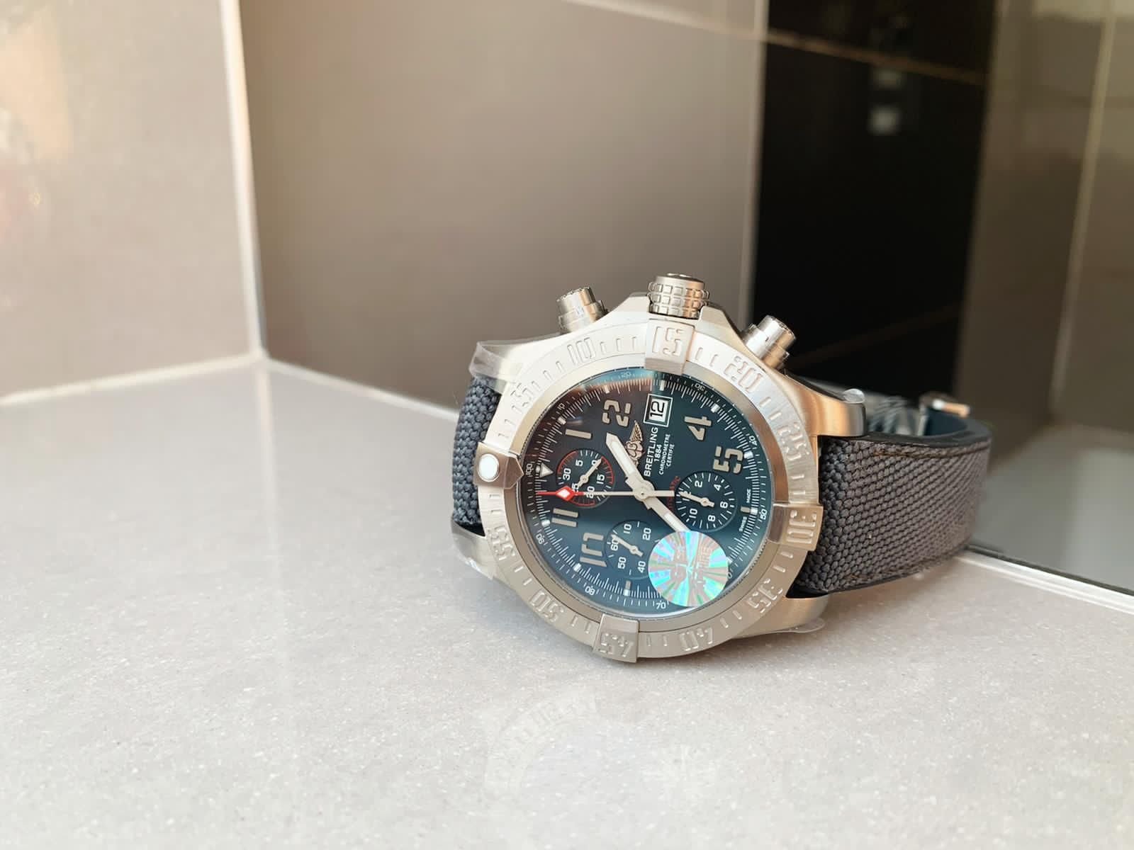 Avenger Bandit Titanium GF 1:1 Best Edition Gray Dial on Gray Nylon Strap A7750 - Image 7