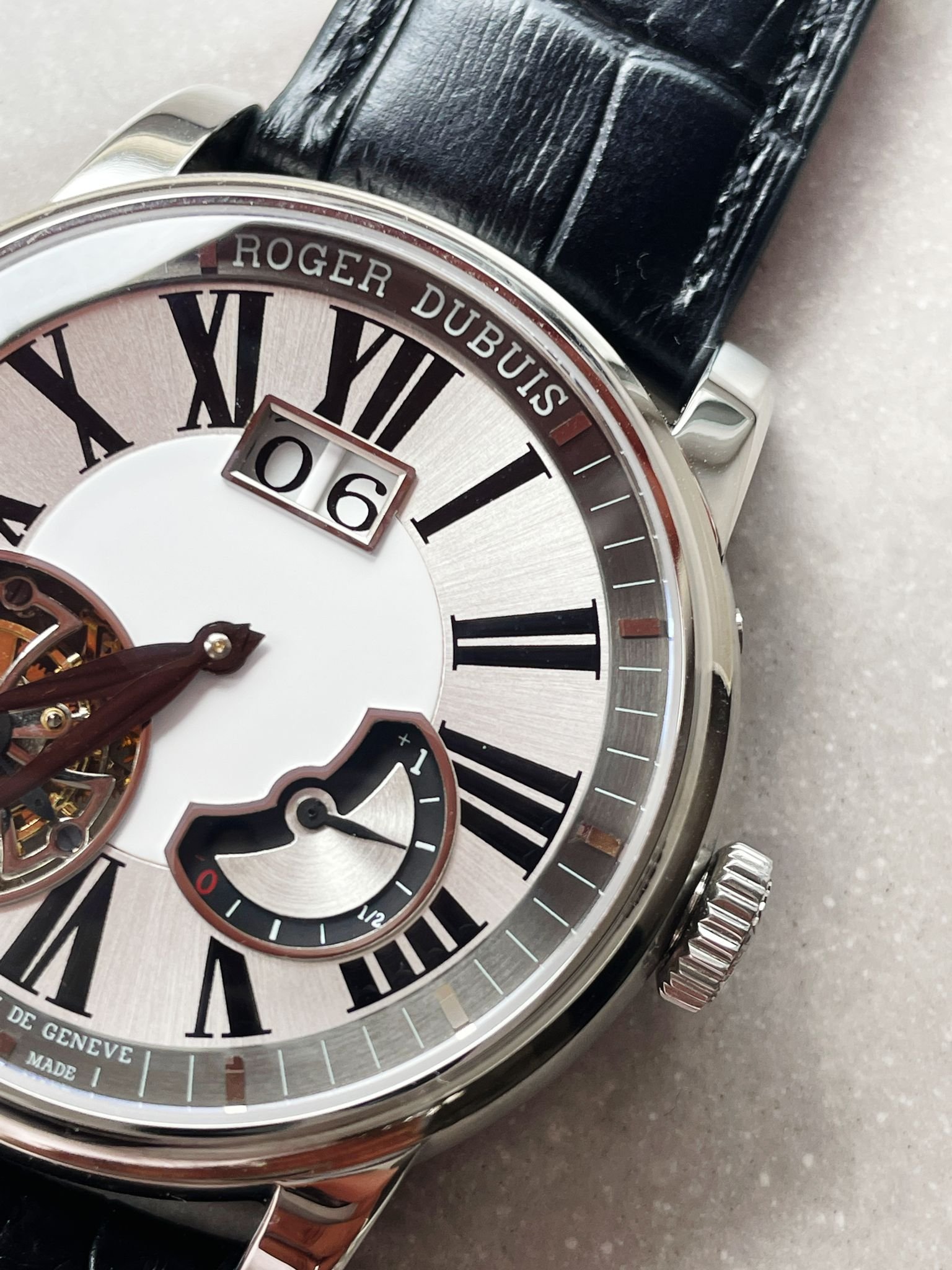 RB HOMMAGE TOURBILLON RDDBHO0558 WHITE DIAL ON BLACK LEATHER STRAP. - Image 6