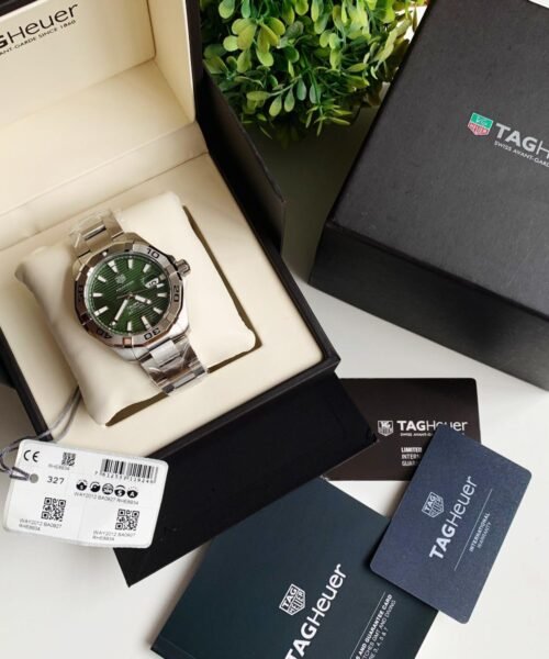 Aquaracer Calibre 5 SS 41mm OGF 1:1 Best Edition steel Bezel Green Dial on SS Bracelet SW200 - Image 5