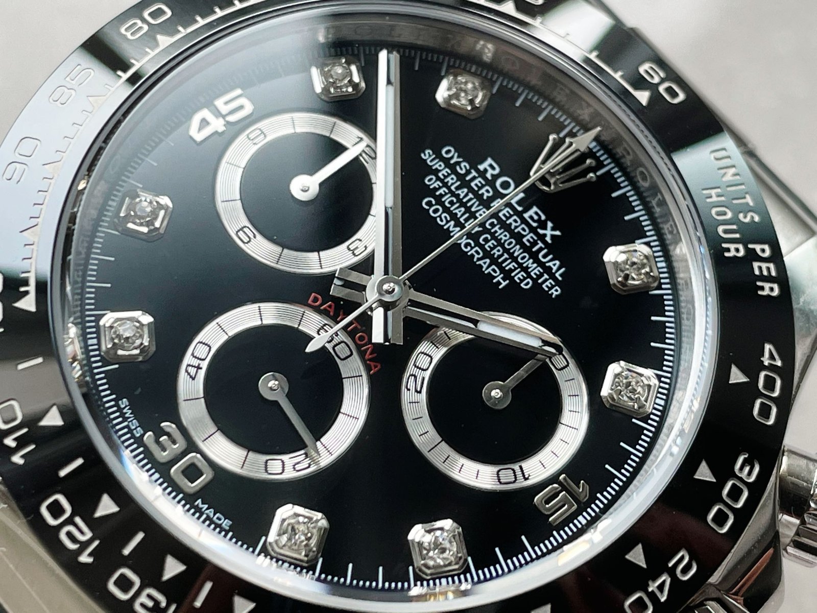 Daytona SS116500LN BTF Best Black Dial Diamond Markers On Rubber Strap A4130 - Image 7