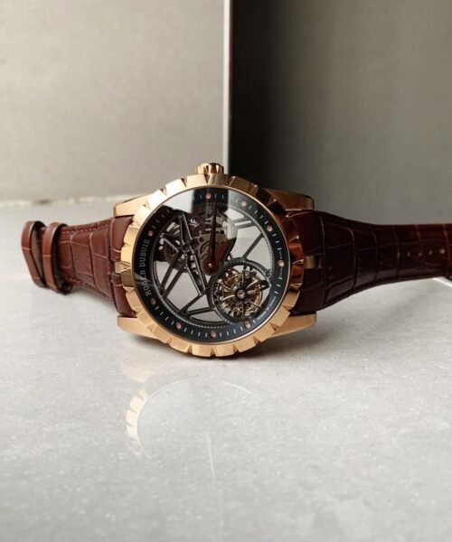 Excalibur Rddbex0392 RG BBR Best Edition Skeleton Dial on Brown Leather Strap A2136 Tourbillon - Image 4