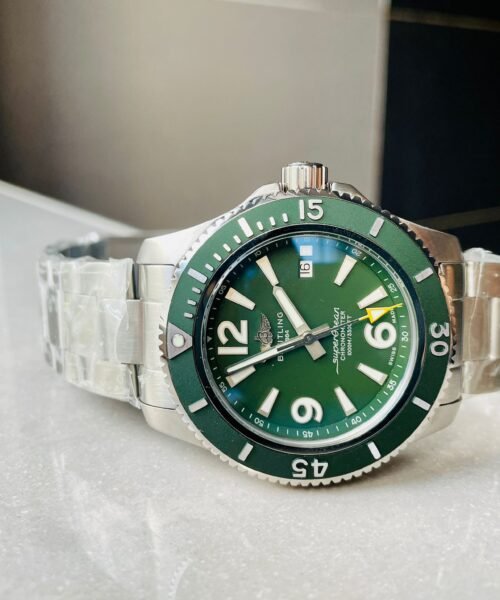 Superocean Automatic 44 BLSF 1:1 Best Edition Green Dial Green Bezel on SS Strap A2824 - Image 2