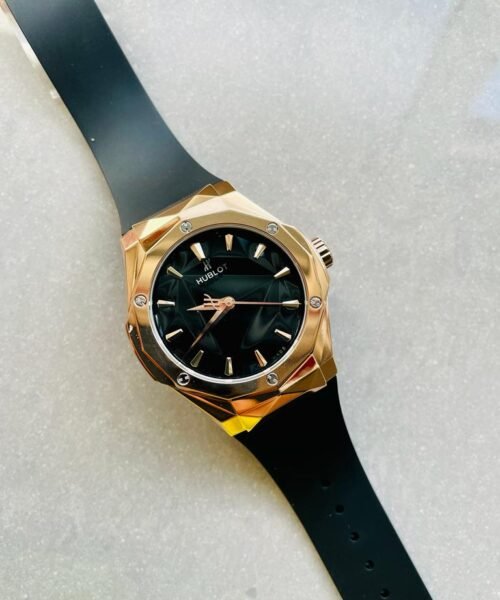 Big BangClassic Fusion Orlinski RG APSF 1:1 Best Edtion Facetd Black Dial on Black Rubber Strap A2892 to HUB1100 - Image 11