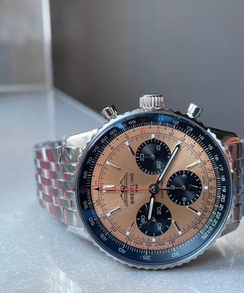 Navitimer 01 1:1 SS Salmon Dial on Steel Strap A7750 BLS Factory - Image 2