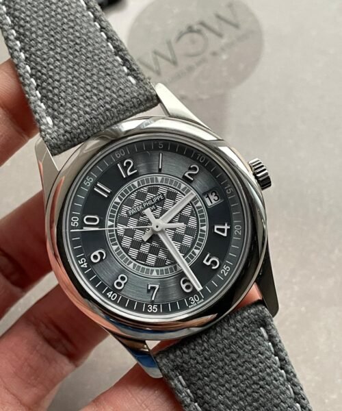 Calatrava 6007A-001 SS ZF 1:1 Best Edition Grey Dial on Grey Leather Strap A324CS - Image 5