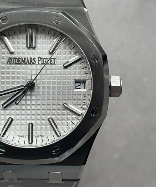 Royal Oak 41mm 15510 "50th Anniversary" SS ZF 1:1 Best Edition White Textured Dial on SS Bracelet A4302 - Image 3