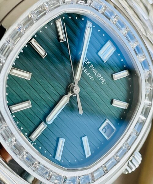 Nautilus 5711/1A PPF 1:1 Best Edition Green Textured Dial T Diamonds Bezel on SS Bracelet 324CS V4 - Image 8