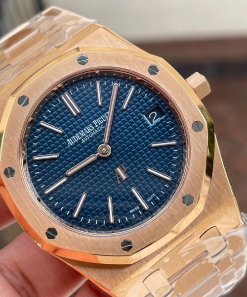 ROYAL OAK AP Jumbo 39MM 15202 RG ZF 1:1 BEST EDITION BLUE TEXTURED DIAL ON RG BRACELET A2121 - Image 4