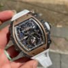 RM21-01 RG Tourbillon RMF Best Edition Skeleton Dial on White Rubber Strap