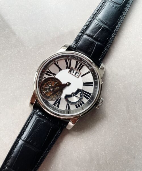 RB HOMMAGE TOURBILLON RDDBHO0558 WHITE DIAL ON BLACK LEATHER STRAP. - Image 3