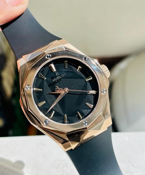 Big BangClassic Fusion Orlinski RG APSF 1:1 Best Edtion Facetd Black Dial on Black Rubber Strap A2892 to HUB1100 - Image 12