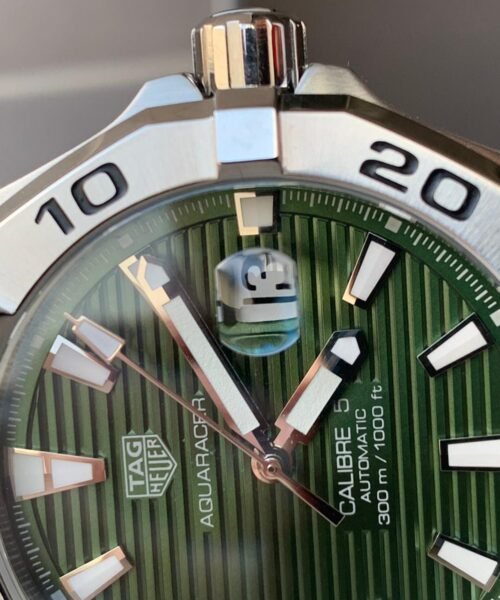 Aquaracer Calibre 5 SS 41mm OGF 1:1 Best Edition steel Bezel Green Dial on SS Bracelet SW200 - Image 4