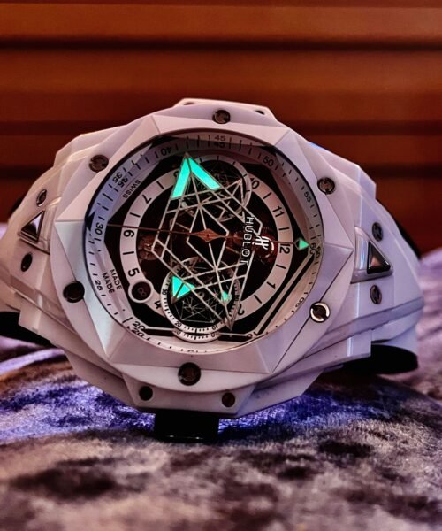 Big Bang Sang Bleu II White Ceramic BBF Best Edition on White Rubber Strap A1240 - Image 8