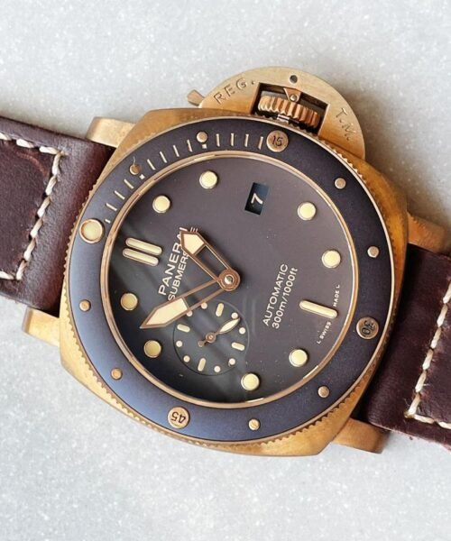 PAM968 V Bronzo VSF Best Edition Brown Ceramic Bezel and Dial on Brown Calfskin Strap P.9010 - Image 3