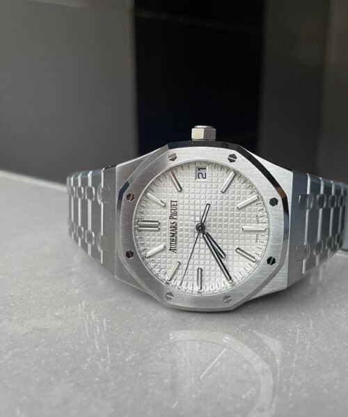 Royal Oak 41mm 15510 "50th Anniversary" SS ZF 1:1 Best Edition White Textured Dial on SS Bracelet A4302 - Image 5