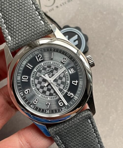 Calatrava 6007A-001 SS ZF 1:1 Best Edition Grey Dial on Grey Leather Strap A324CS - Image 4