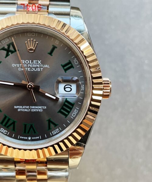 DateJust Men 41mm “wimbledon” RG and SS GMF GM Factory V2 Grey textured Dial Roman Markers with Jubilee Bracelet With tungsten steel - Image 6