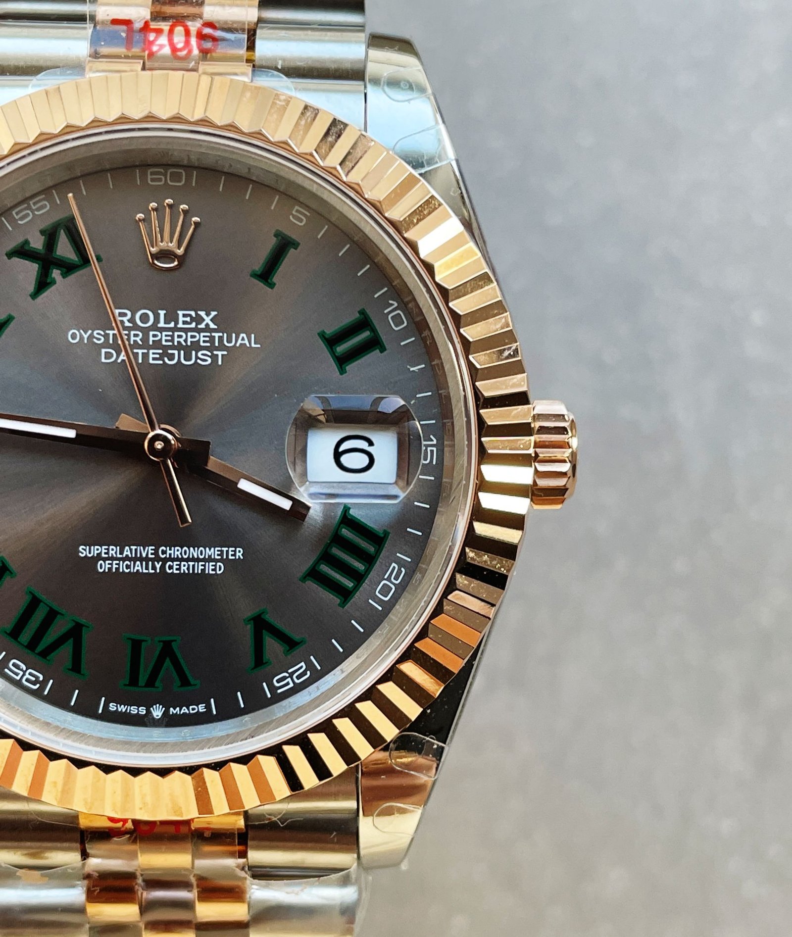 DateJust Men 41mm “wimbledon” RG and SS GMF GM Factory V2 Grey textured Dial Roman Markers with Jubilee Bracelet With tungsten steel - Image 6