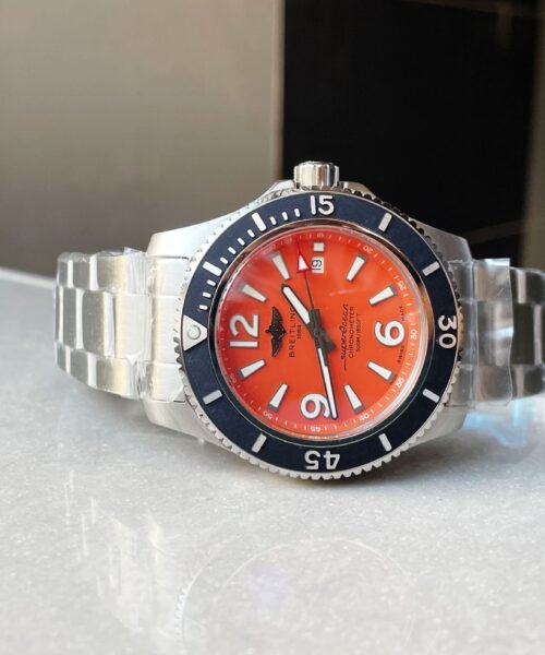 Superocean Automatic 44 BLSF 1:1 Best Edition orange Dial Black Bezel on SS Strap A2824 - Image 4