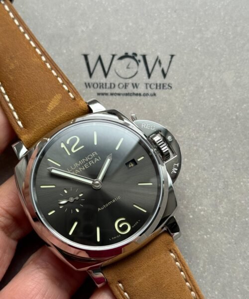 PAM904 Luminor Pam Gray dial SS case brown leather strap - Image 3