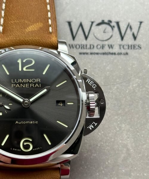 PAM904 Luminor Pam Gray dial SS case brown leather strap - Image 12