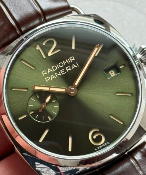 PAM1386 Radiomir 40mm VSF 1:1 Best Edition Green Dial on Brown Leather Strap P900 - Image 11
