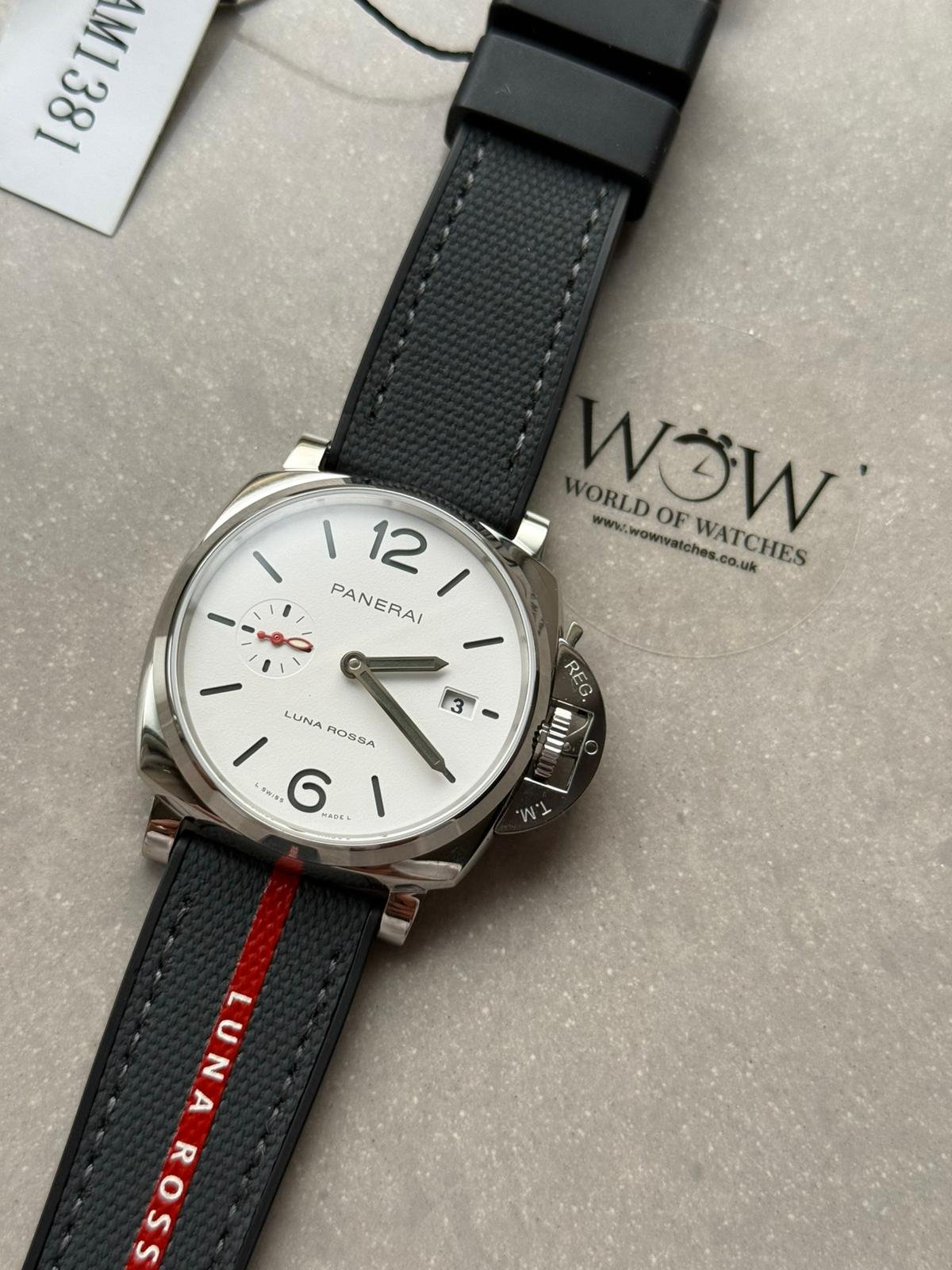 PAM1381 Luminor Due Luna Rossa 42mm VSF 1:1 Best Edition on Gray Nylon Strap P900 - Image 17