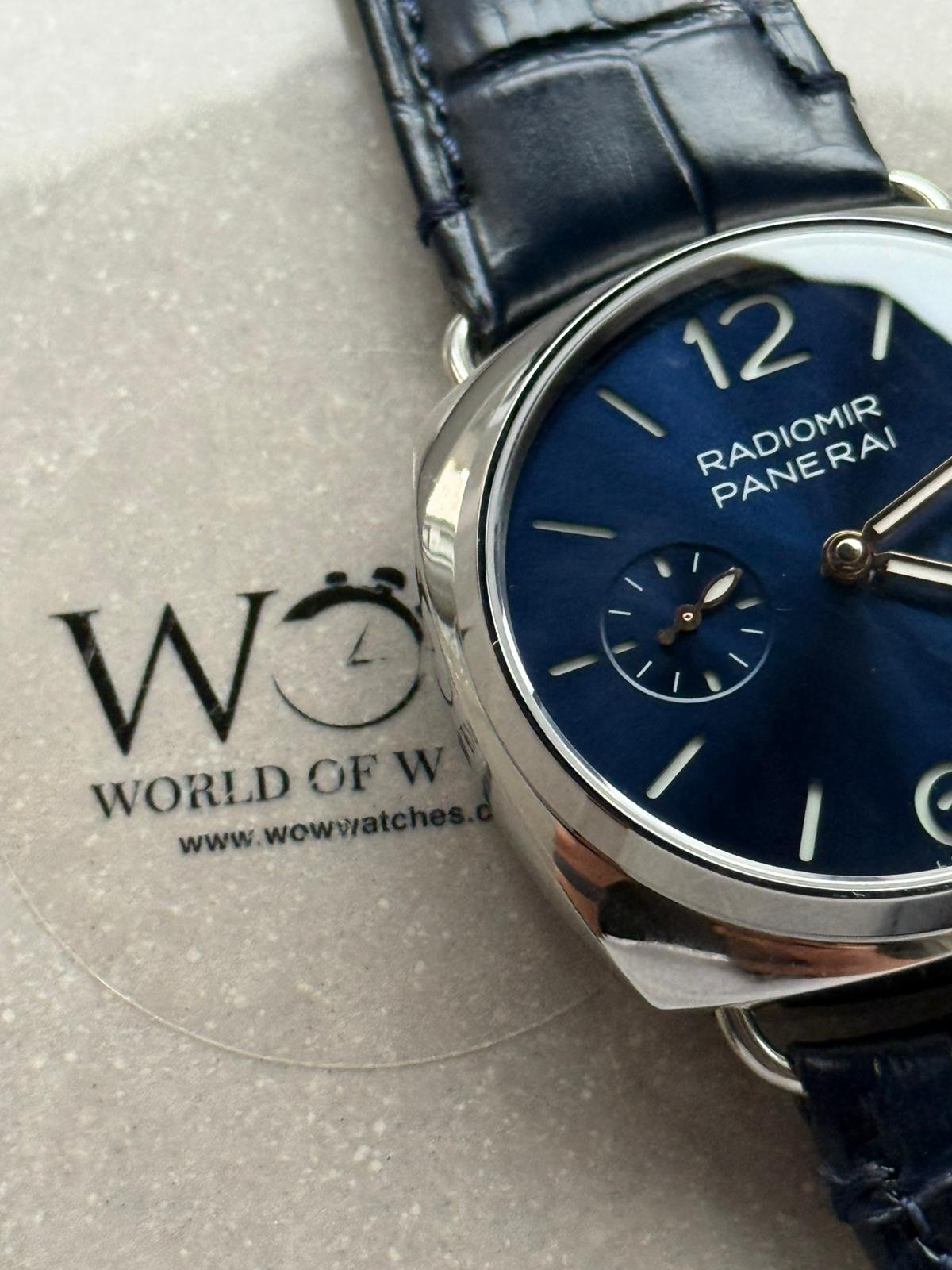 Pam1293 Radiomir Quaranta 40mm Blue Dial 316L SS VSF Best Edition on Black Leather Strap P900 - Image 4