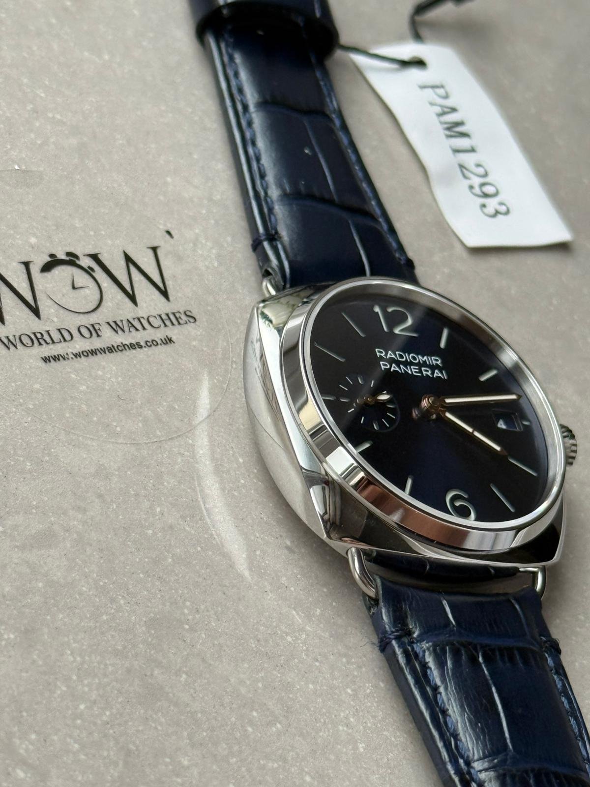 Pam1293 Radiomir Quaranta 40mm Blue Dial 316L SS VSF Best Edition on Black Leather Strap P900 - Image 7