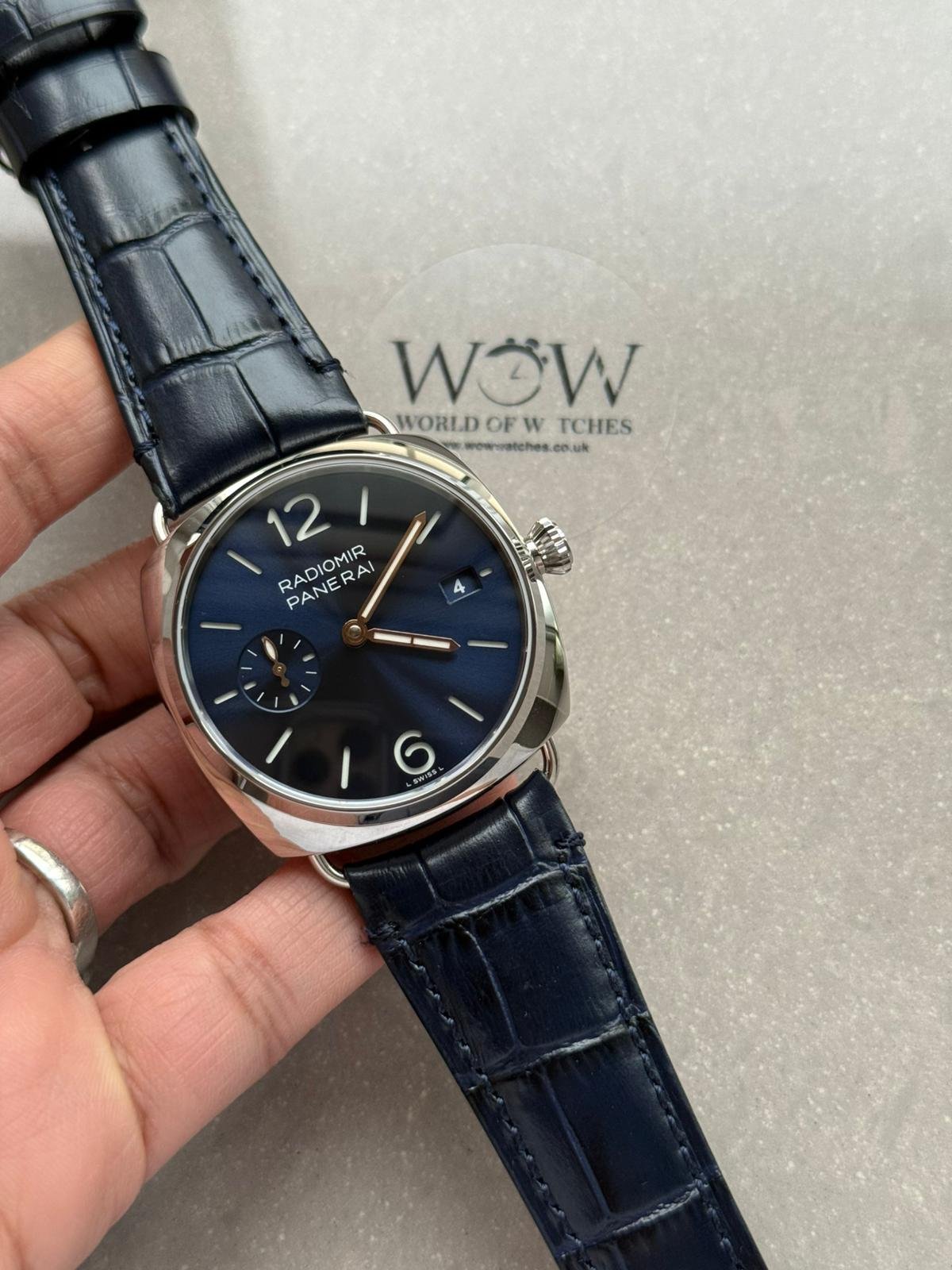 Pam1293 Radiomir Quaranta 40mm Blue Dial 316L SS VSF Best Edition on Black Leather Strap P900