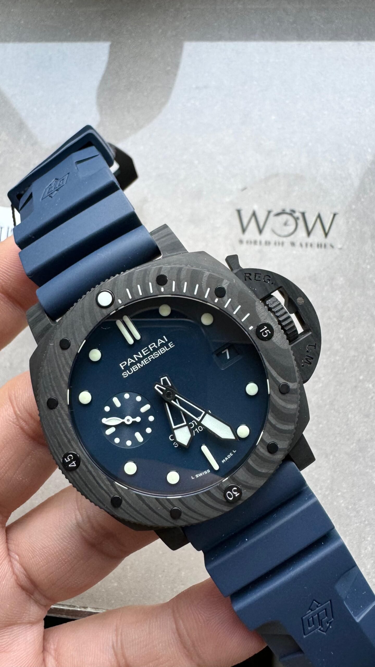 PAM1232 W Carbotech VSF Best Edition Blue Dial on Blue Rubber Strap P900 - Image 2