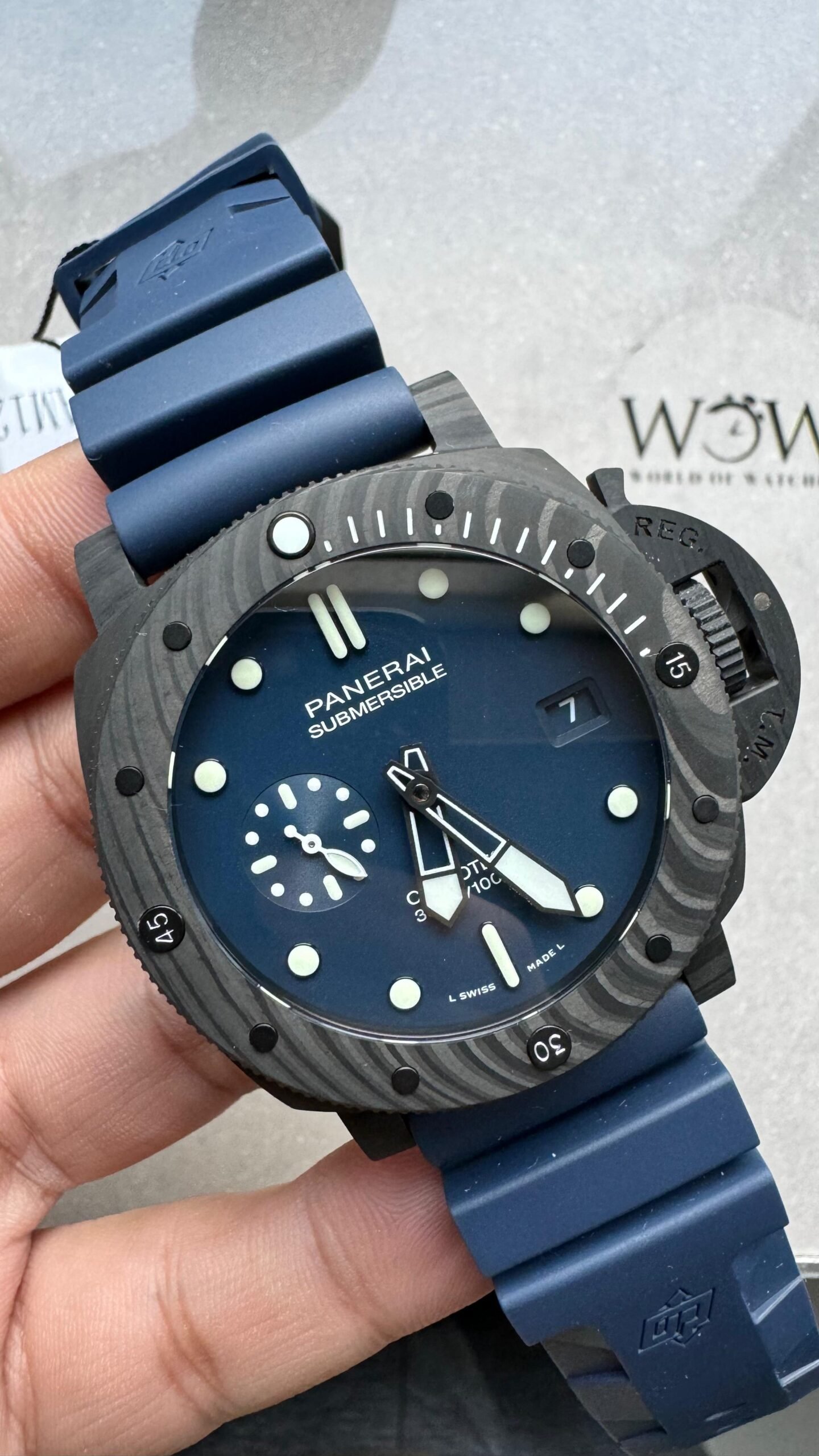 PAM1232 W Carbotech VSF Best Edition Blue Dial on Blue Rubber Strap P900 - Image 3