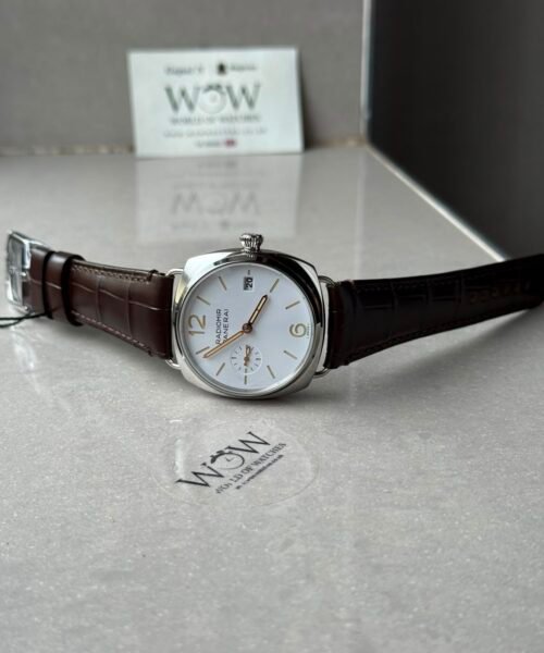PAM1292 Radiomir 40mm VSF 1:1 Best Edition White Dial on Brown Leather Strap P900 - Image 8