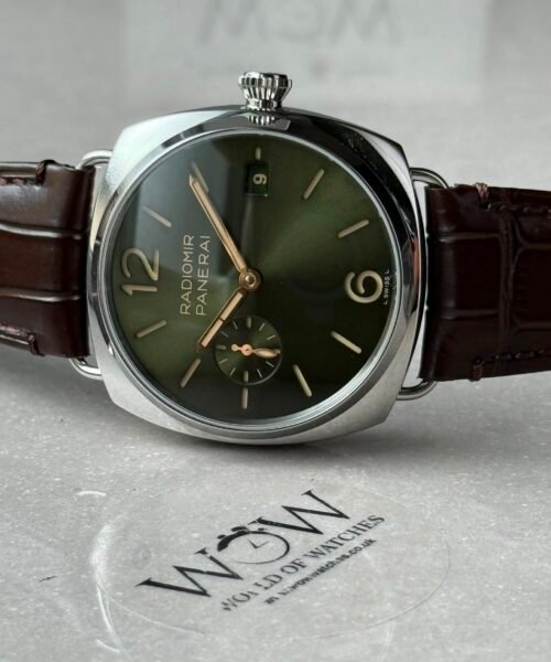 PAM1386 Radiomir 40mm VSF 1:1 Best Edition Green Dial on Brown Leather Strap P900 - Image 10