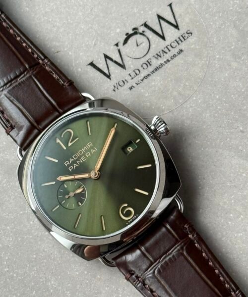 PAM1386 Radiomir 40mm VSF 1:1 Best Edition Green Dial on Brown Leather Strap P900 - Image 6