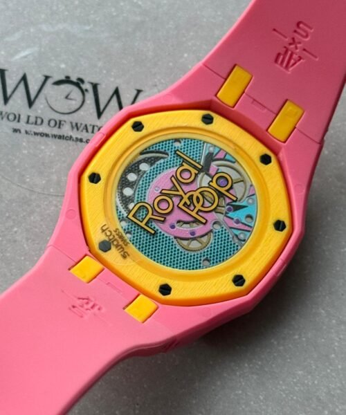 Royal pop watch OTG ROZ AAA pink dial pink rubber strap - Image 5