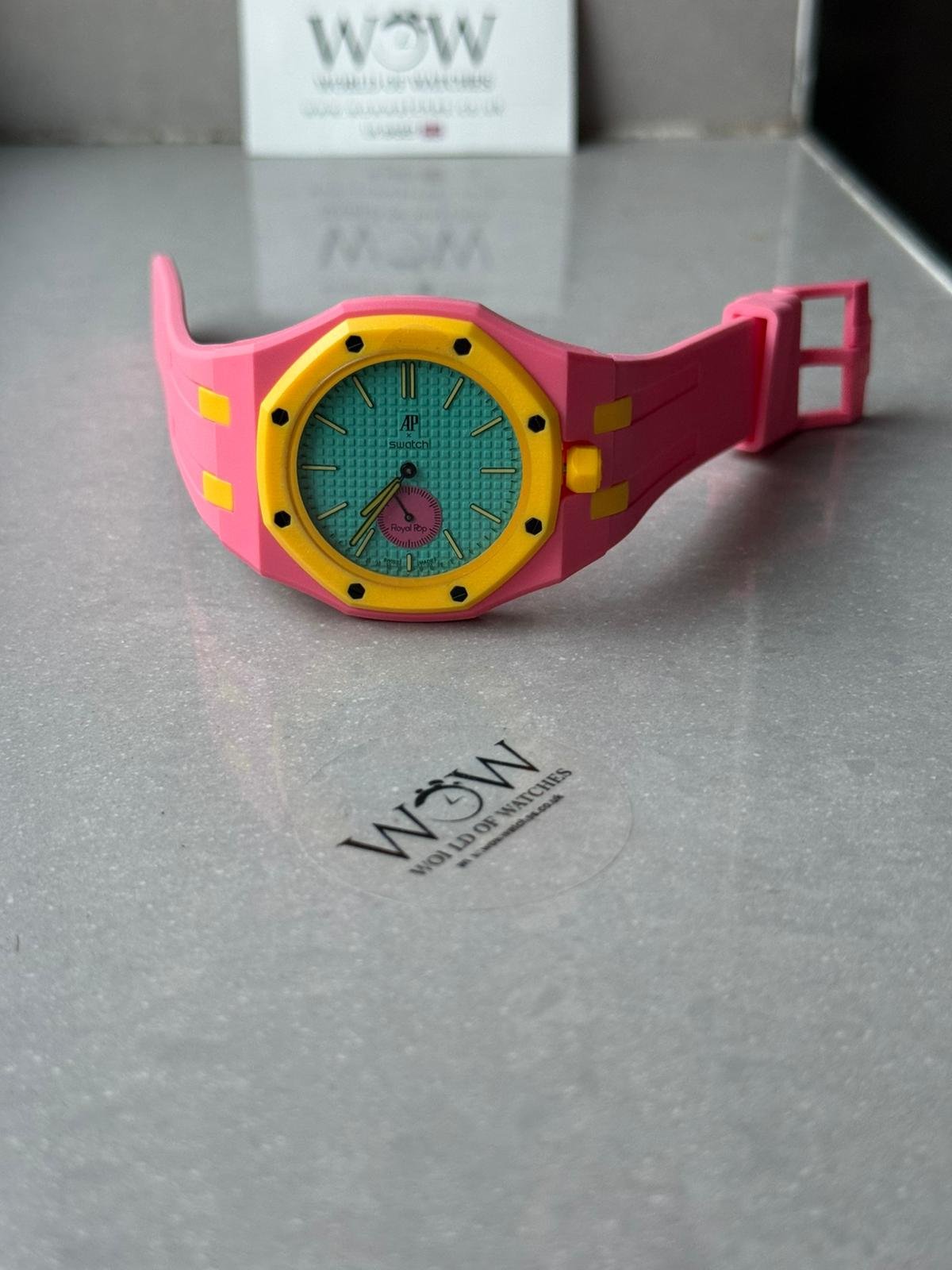 Royal pop watch OTG ROZ AAA pink dial pink rubber strap - Image 10