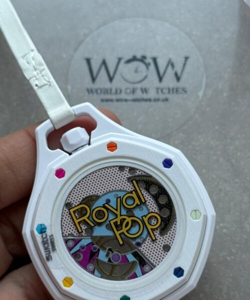 Royal pop watch HUIT BLANC AAA white dial white rubber strap - Image 5