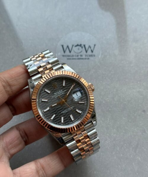 DateJust 41 126331 904L SS VSF Best Edition grey motif textured Dial on Jubilee Bracelet VS3235