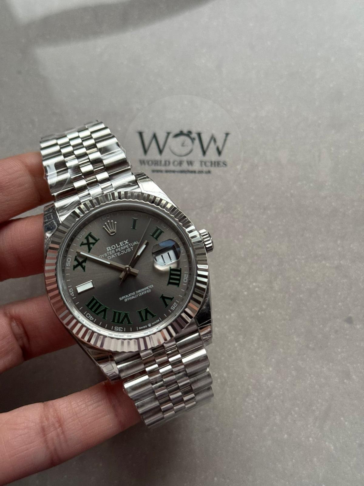 DateJust 41 126334 904L SS VSF Best Edition Wimbledon Dial Green Roman on Jubilee Bracelet VS3235 V2 (133g)