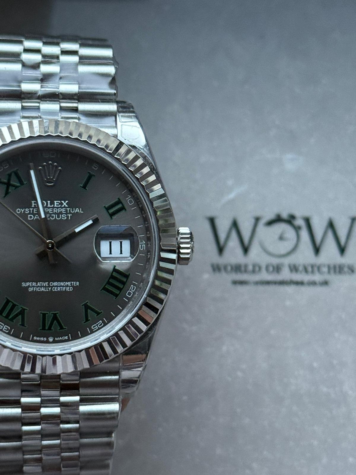 DateJust 41 126334 904L SS VSF Best Edition Wimbledon Dial Green Roman on Jubilee Bracelet VS3235 V2 (133g) - Image 5