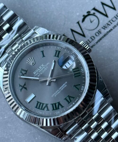 DateJust 41 126334 904L SS VSF Best Edition Wimbledon Dial Green Roman on Jubilee Bracelet VS3235 V2 (133g) - Image 8
