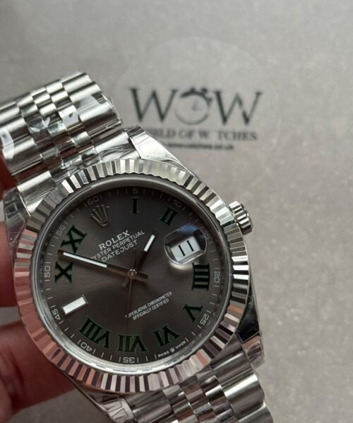 DateJust 41 126334 904L SS VSF Best Edition Wimbledon Dial Green Roman on Jubilee Bracelet VS3235 V2 (133g) - Image 11