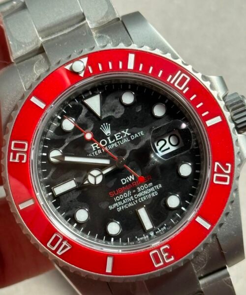 Submariner DIW Sandblasted VSF Best Edition RED Ceramic Bezel Carbon Dial on SS Bracelet VS3135 - Image 2