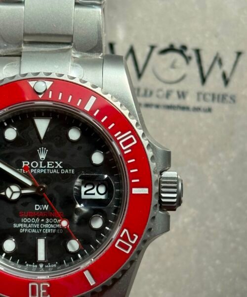 Submariner DIW Sandblasted VSF Best Edition RED Ceramic Bezel Carbon Dial on SS Bracelet VS3135 - Image 4