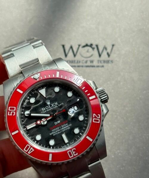 Submariner DIW Sandblasted VSF Best Edition RED Ceramic Bezel Carbon Dial on SS Bracelet VS3135 - Image 5