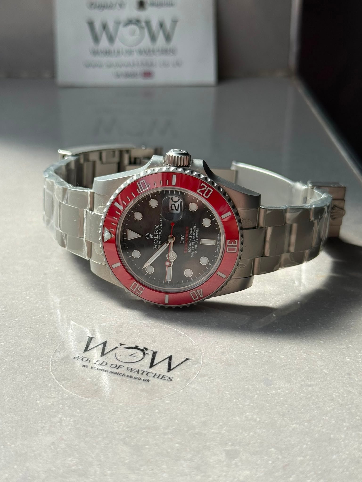 Submariner DIW Sandblasted VSF Best Edition RED Ceramic Bezel Carbon Dial on SS Bracelet VS3135 - Image 9